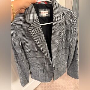 Merona Black and White Glen Plaid Blazer